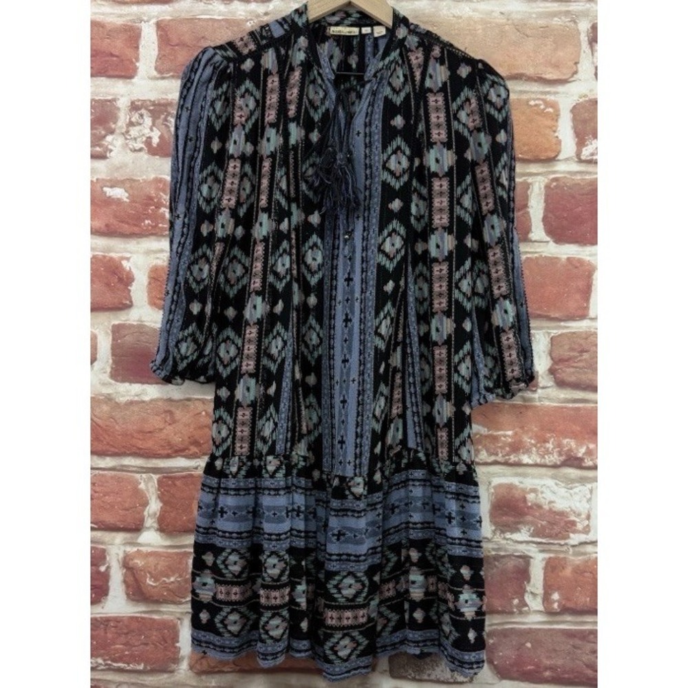 Anthropologie Holding Horses Dress Womens XS Boho Aztec Southwest Popover